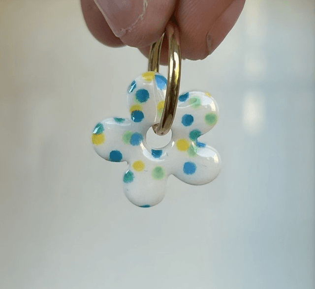 FLORA | Motifs Pois bleu vert jaune